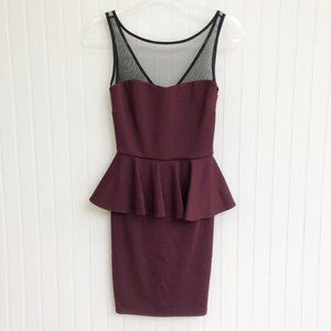 Bloomingdales Aqua Peplum Mini Dress with Mesh